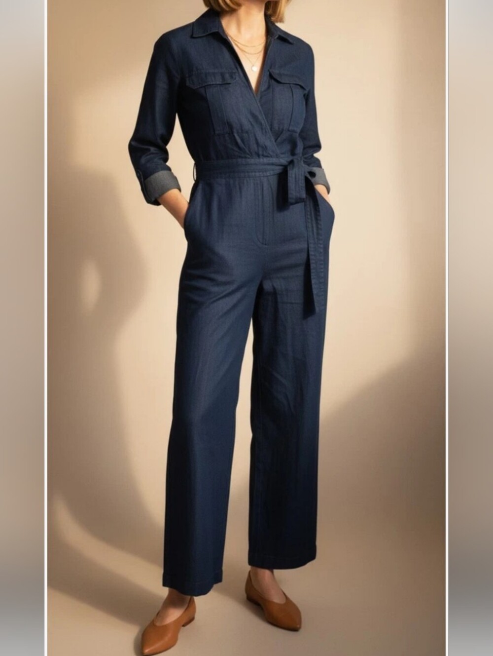 Banana Republic Denim Wrap Jumpsuit
